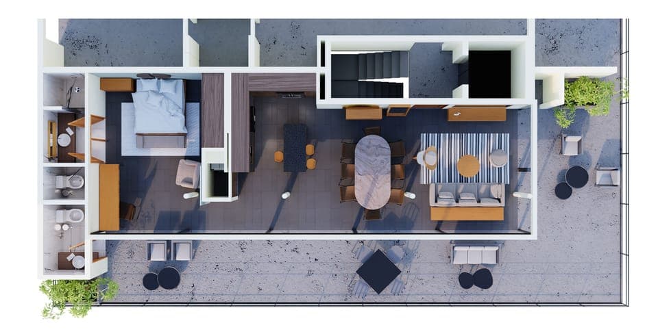 Spacious layout for your relaxation.


