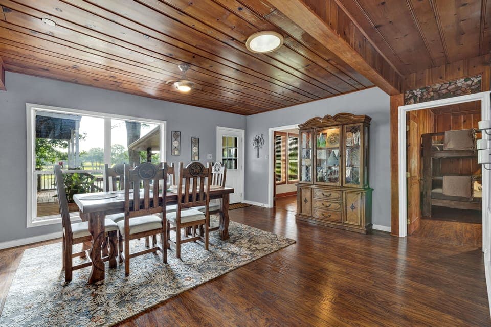 Nice lake view from  dining table.