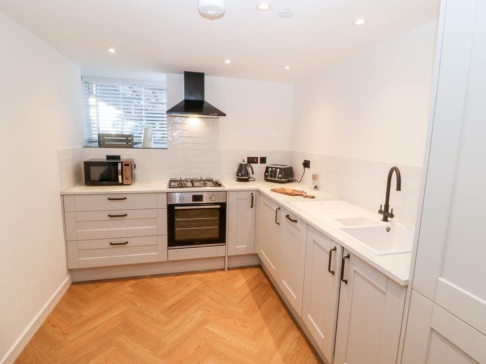 Fridge, dishwasher, electric kettle, toaster