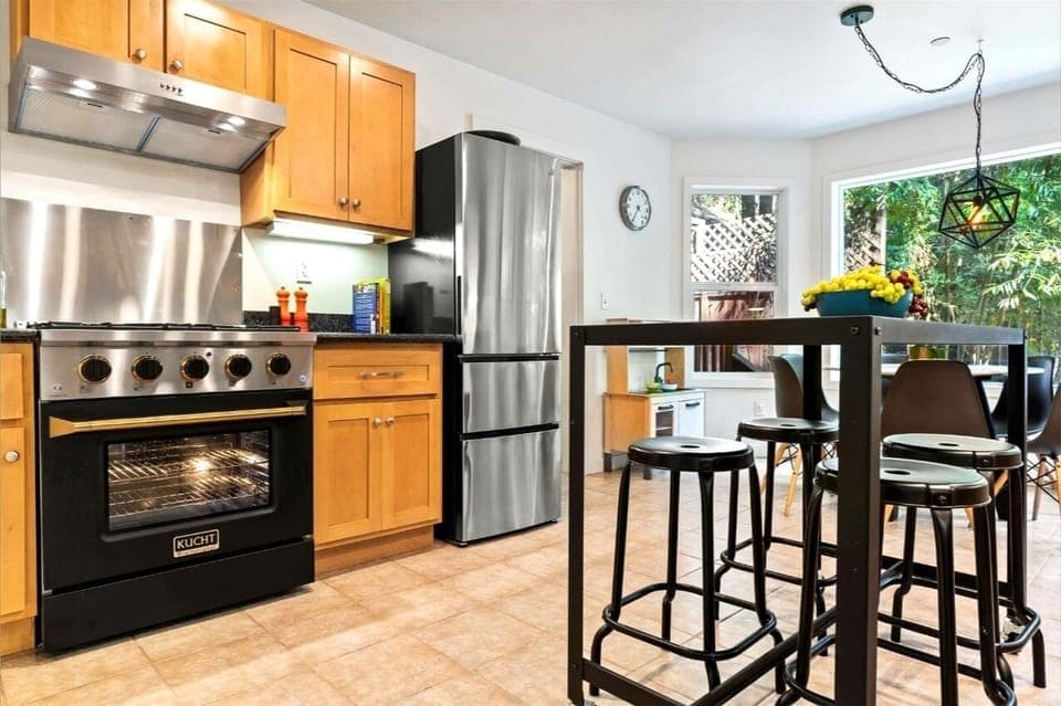 Start your day at the breakfast bar with lush green views