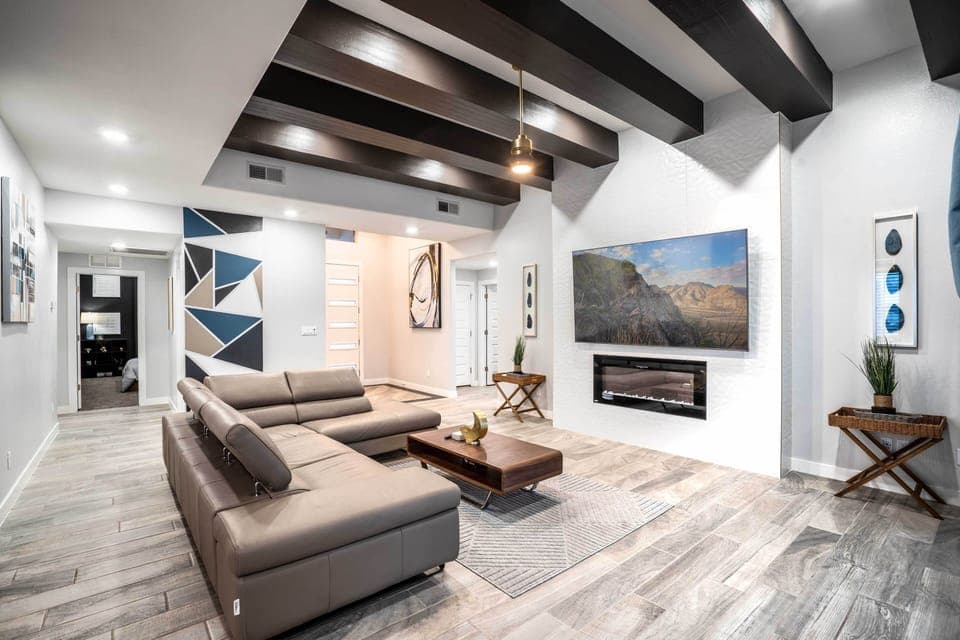 Kitchen view of living room 
