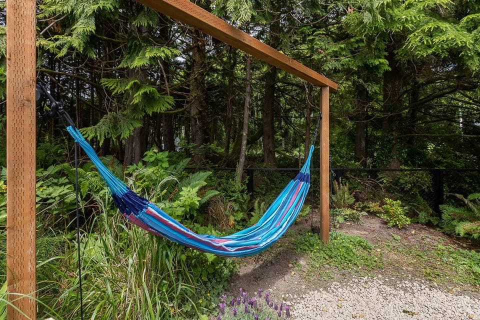 Enjoy your time in one of our two hammocks set under the trees. 