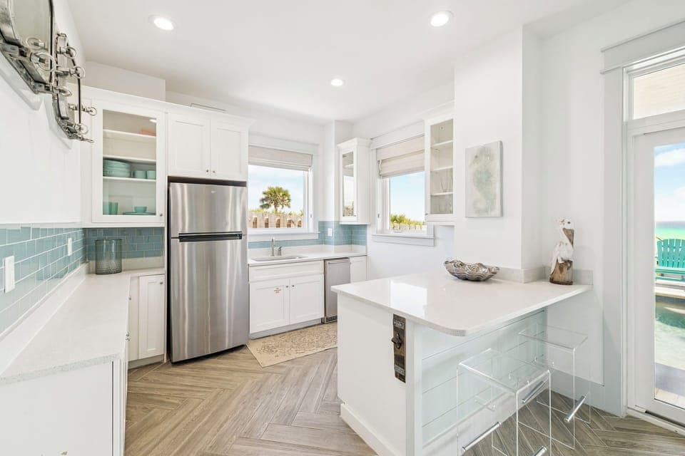 1st Floor Kitchen - Equipped with a Refrigerator & Ice Maker