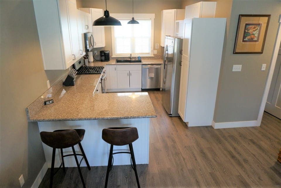Kitchen with bar seating