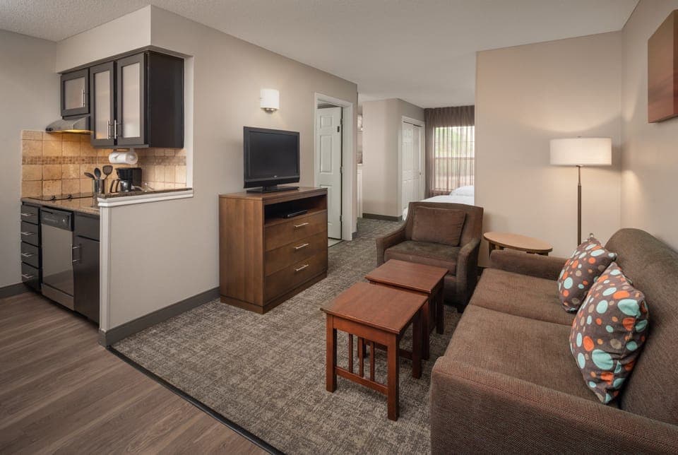 Sink into the cozy sofa after a day exploring the area.