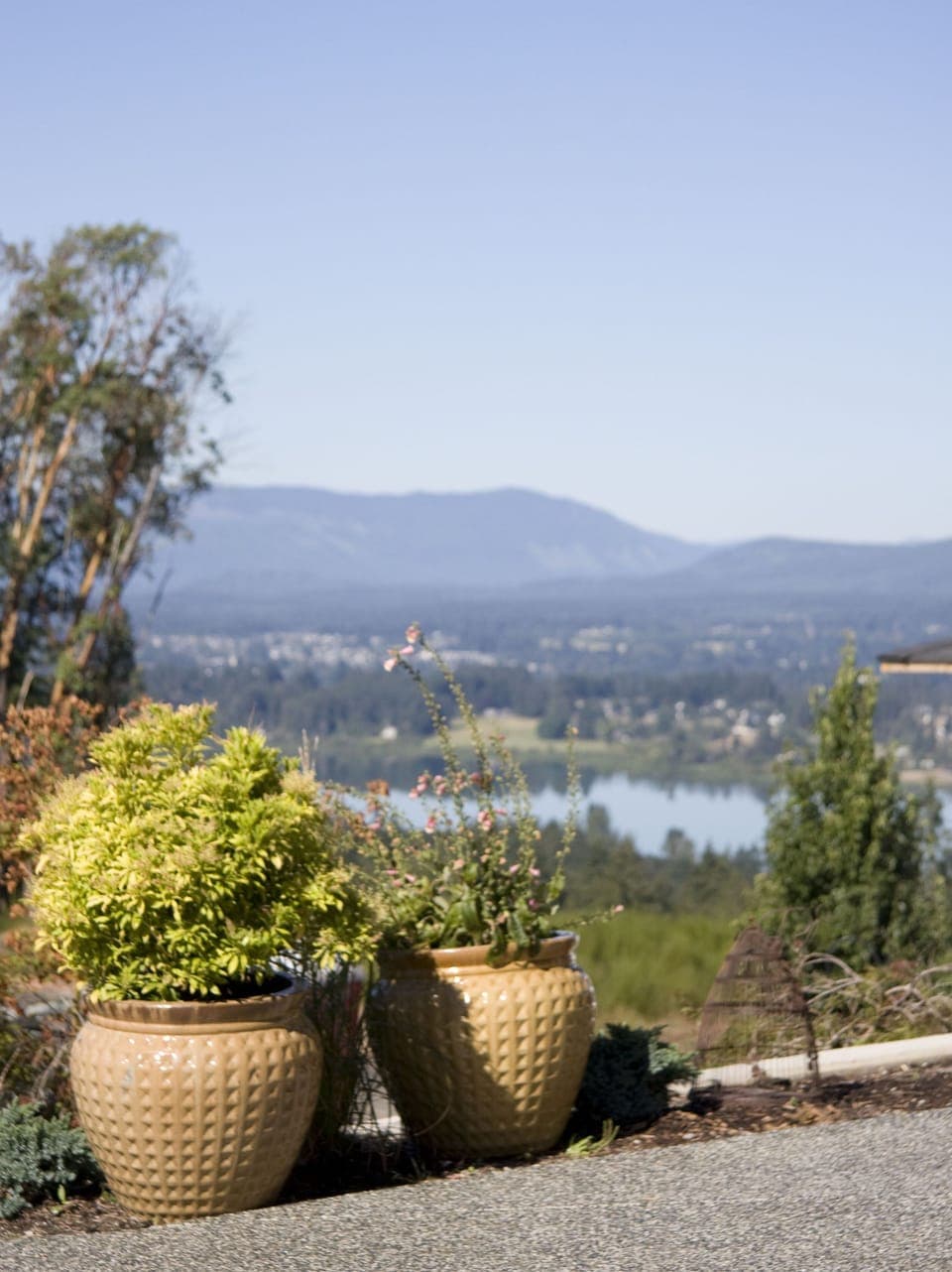 View of Quamichan Lake, Mount Prevost from the Apartment Walkway