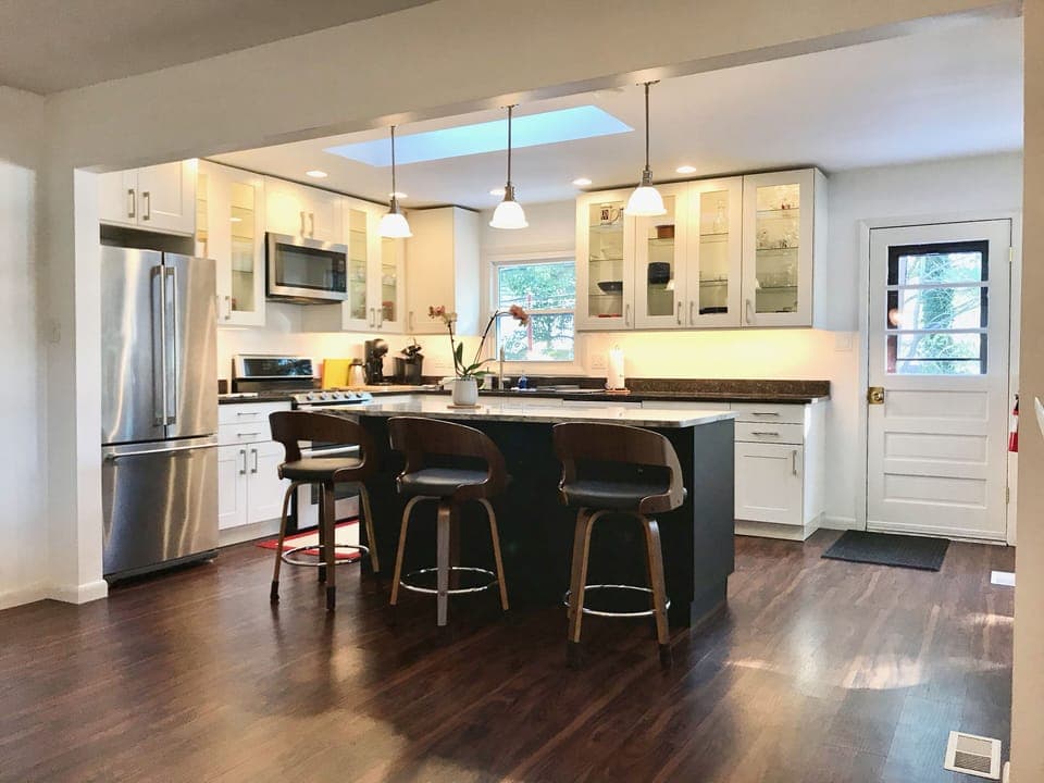 The Island has built in electrical and USB outlets