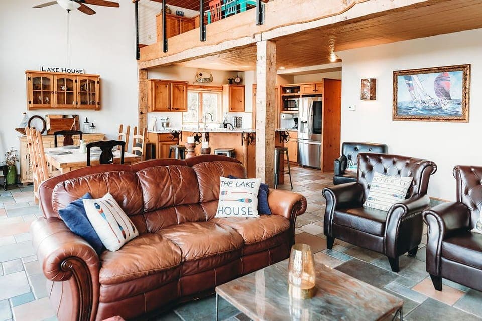 Living Room Retreat: Bright, airy space with rustic charm—perfect for gatherings and relaxation!