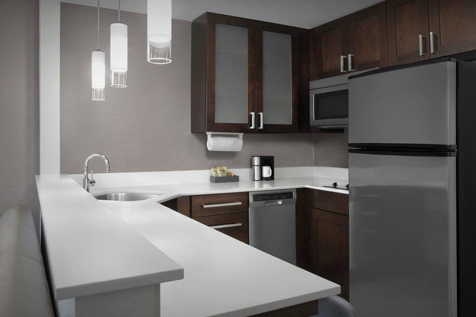 Fridge, microwave, stovetop, dishwasher