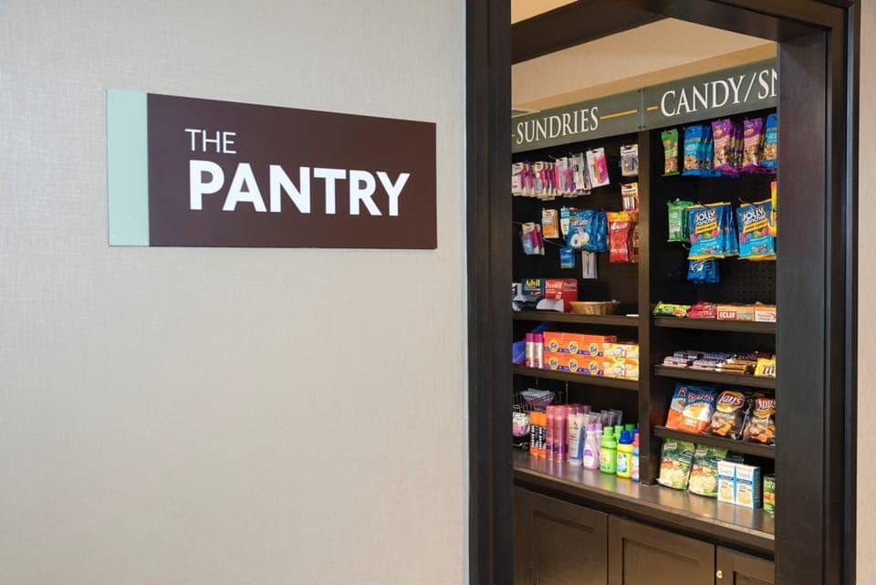 Purchase a snack at the on-site pantry.
