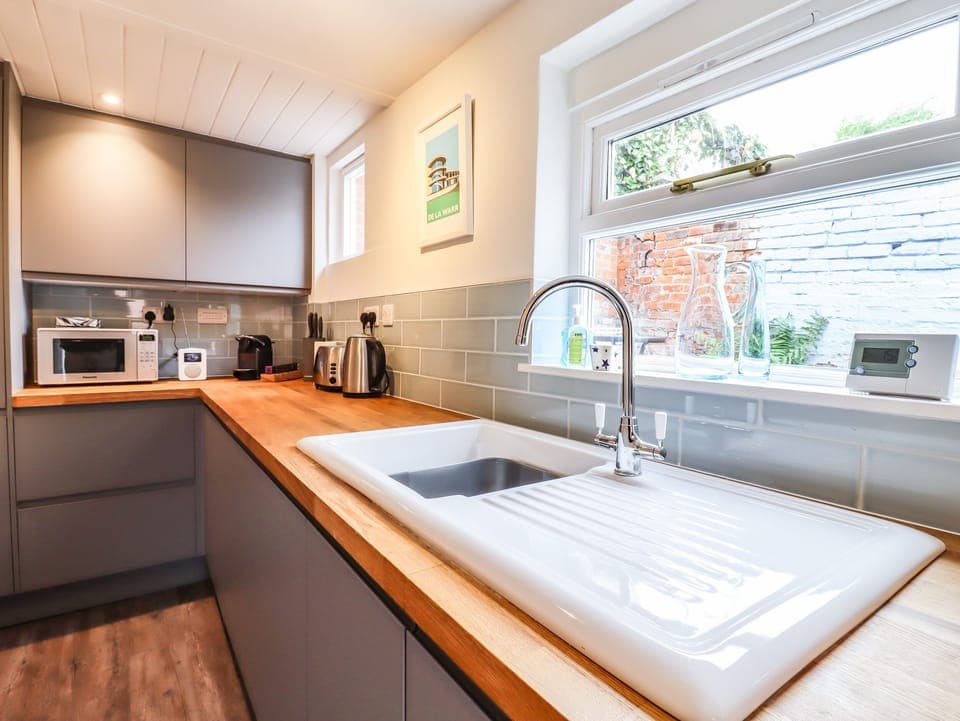 Fridge, dishwasher, electric kettle, toaster