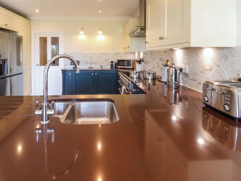 Fridge, dishwasher, cookware/dishes/utensils