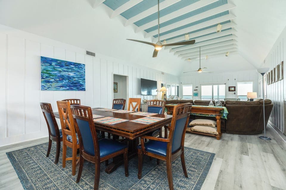 Seat up to 8 at the large dining table