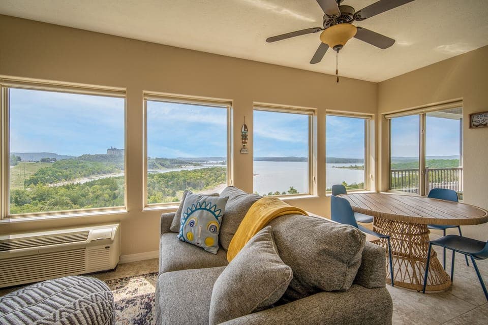 The All-Seasons Sunroom offers a beautiful view of Table Rock Lake