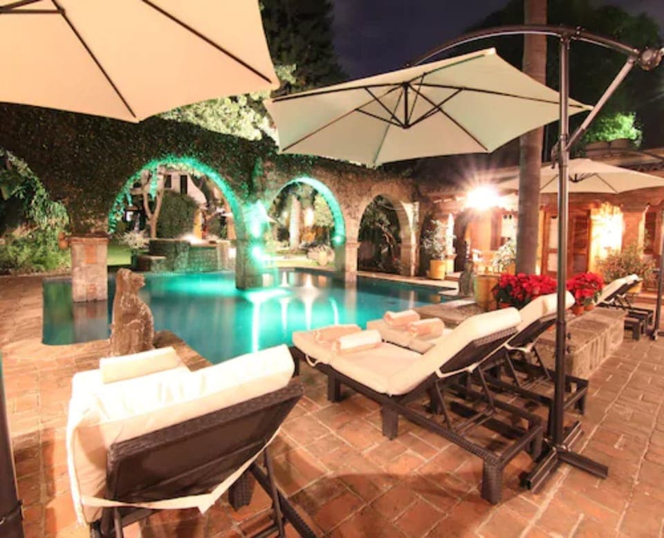 Outdoor pool, open 8:00 AM to 9:00 PM, pool umbrellas, sun loungers