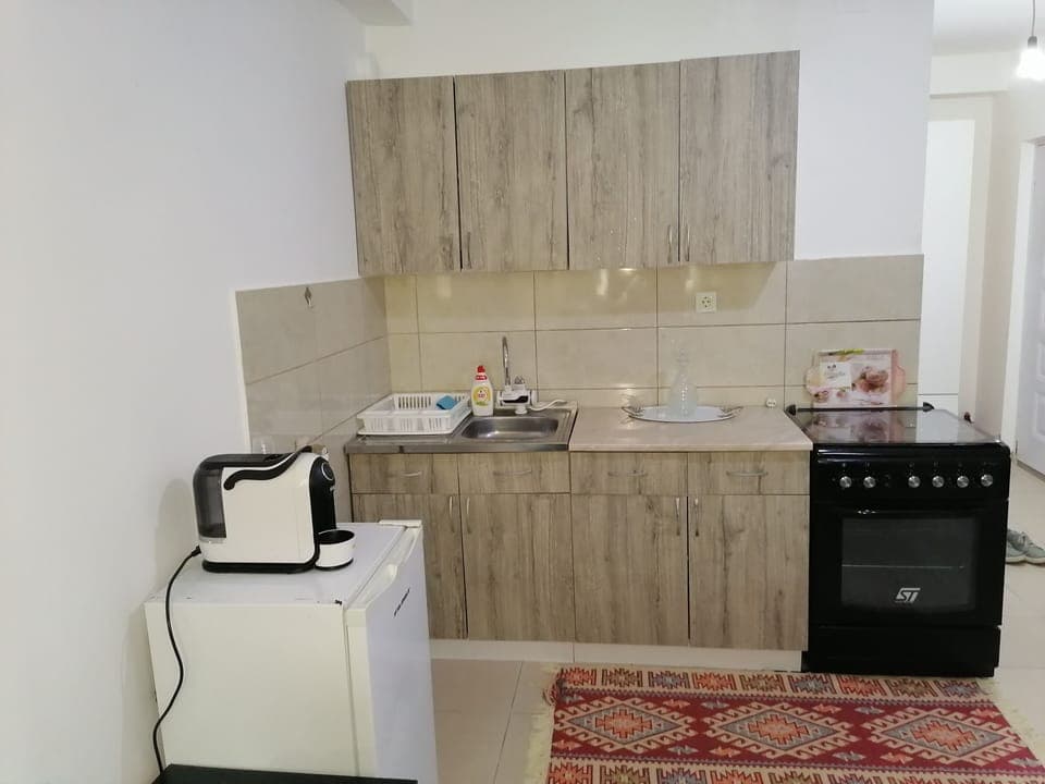 Business Apartment, 1 King Bed | Private kitchen | Mini-fridge, microwave, toaster, cleaning supplies