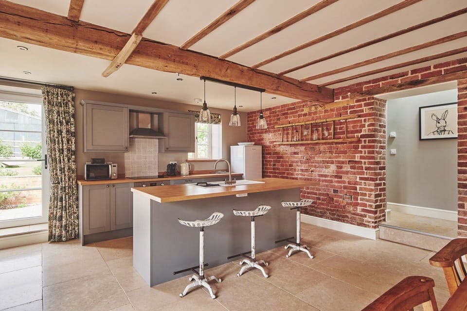 The kitchen at Hay Bale Cottage, Worcestershire