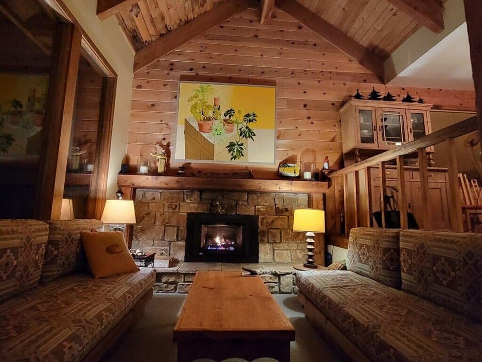 Warm and inviting fireplace area - enjoy games, puzzles and hanging out here