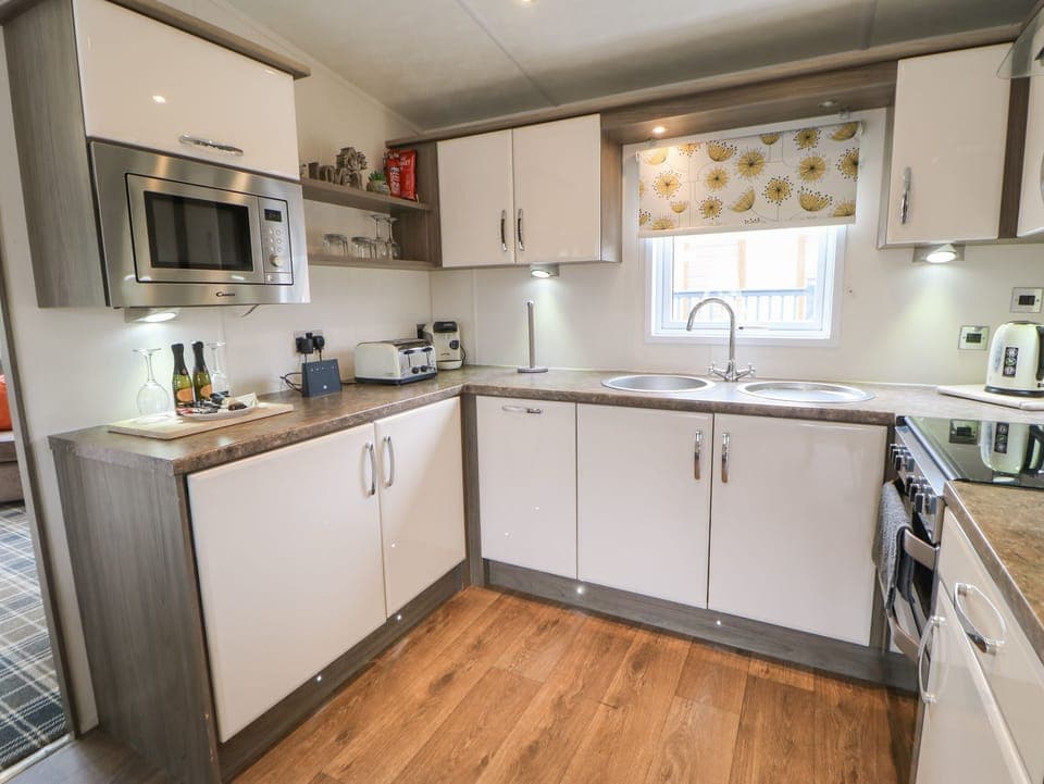 Fridge, dishwasher, electric kettle, toaster