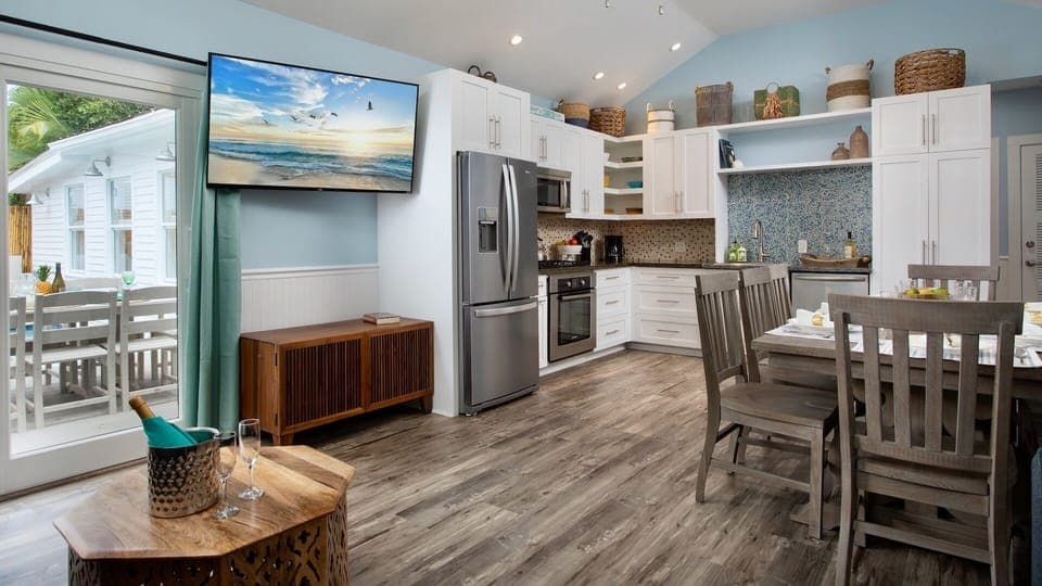 Large flat screen TV in the living area...