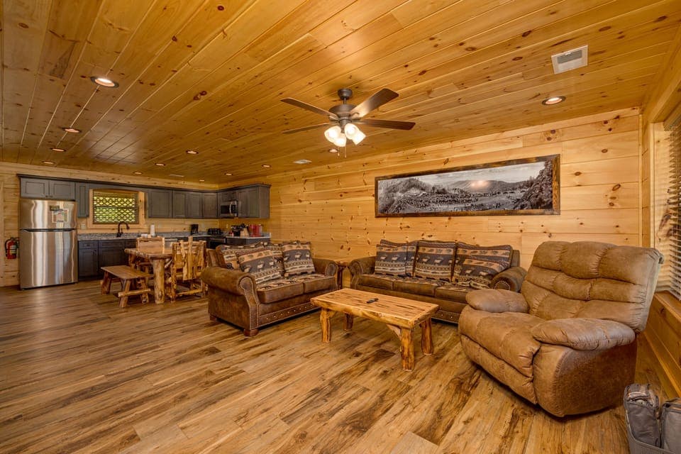 Spacious living area perfect for gathering after a day in the Smokies