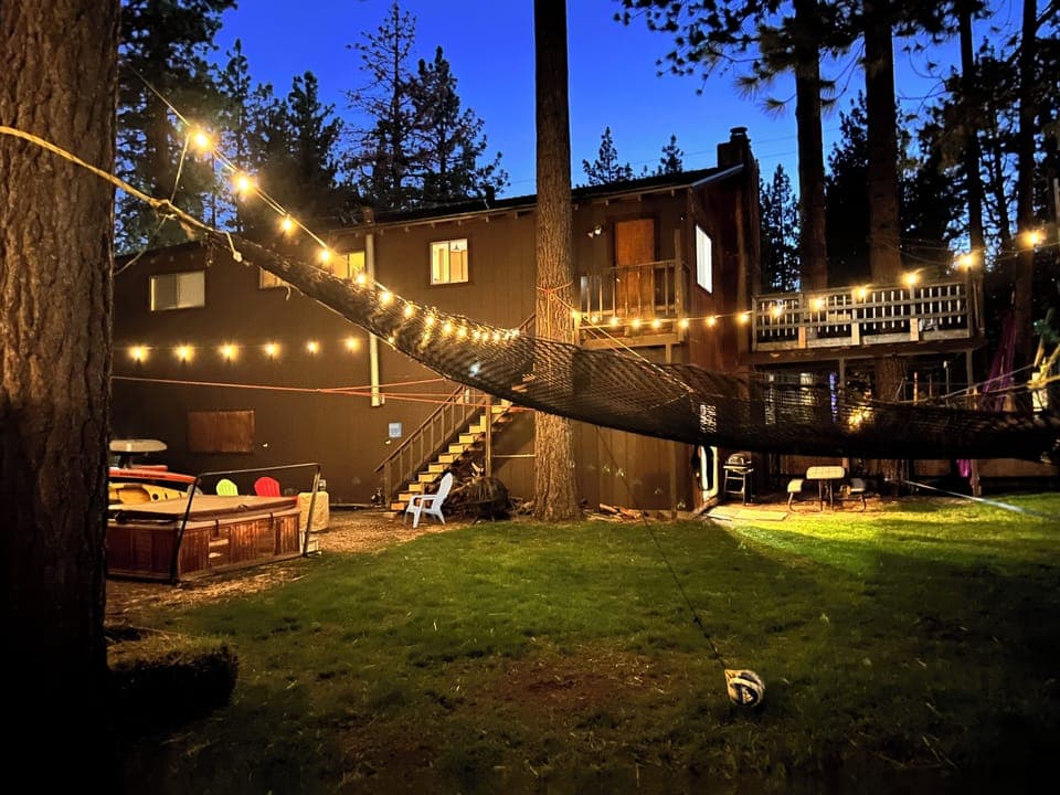 Shared Space with Hottub at Night