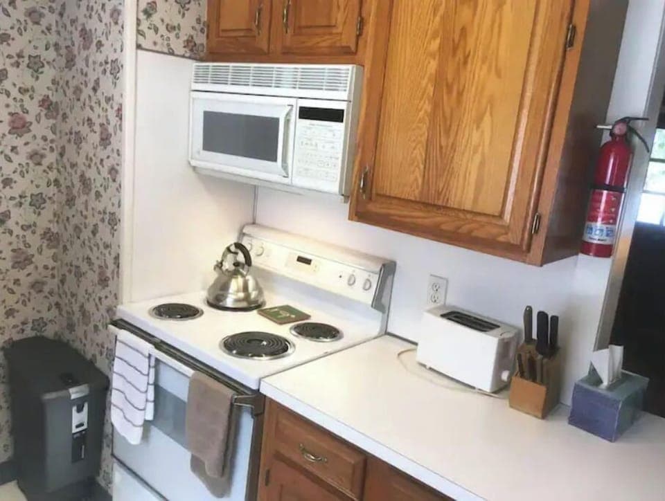 Electric Stove and Microwave.