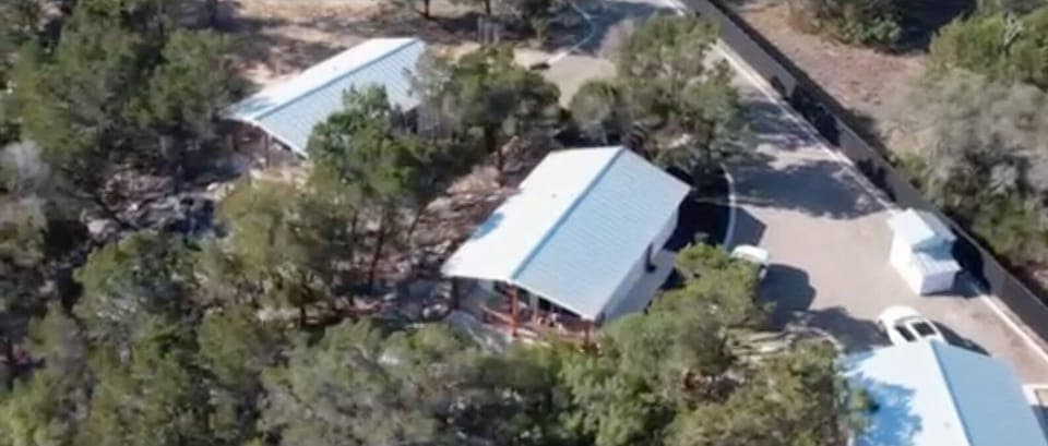 Modern Cabin driveway and parking. Each cabin feels very private once inside.