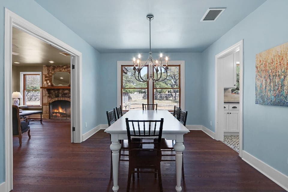 In the next room is the formal dining room