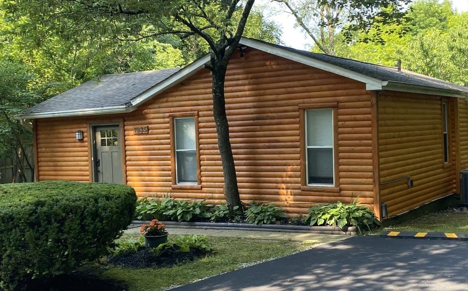 front of house in summer