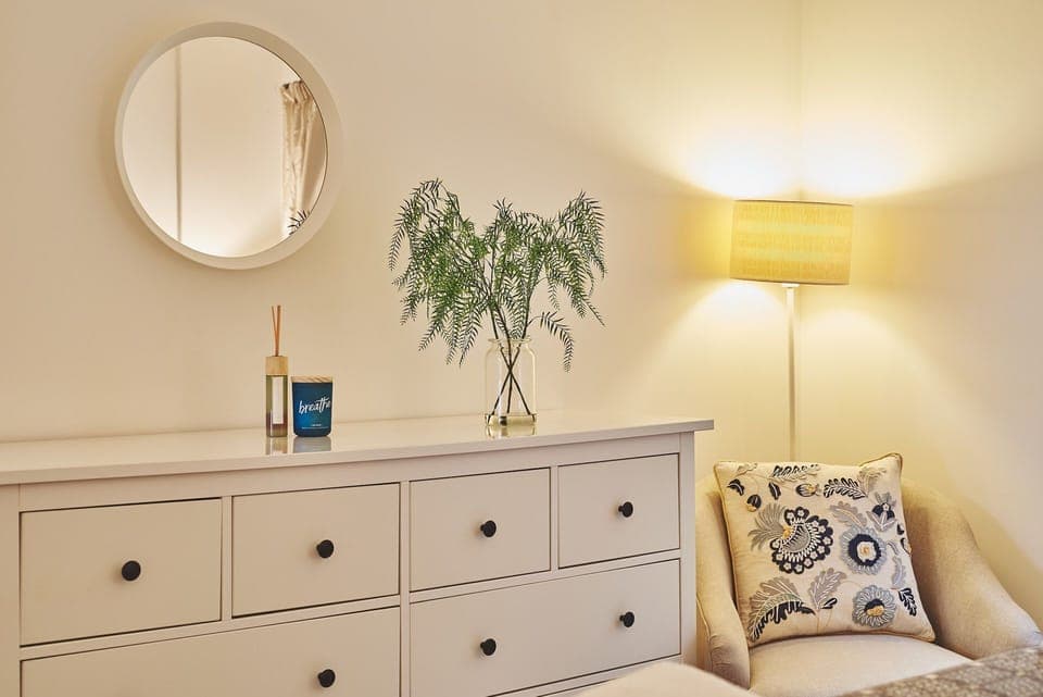 A bedroom at Ty Gwawr, Gower