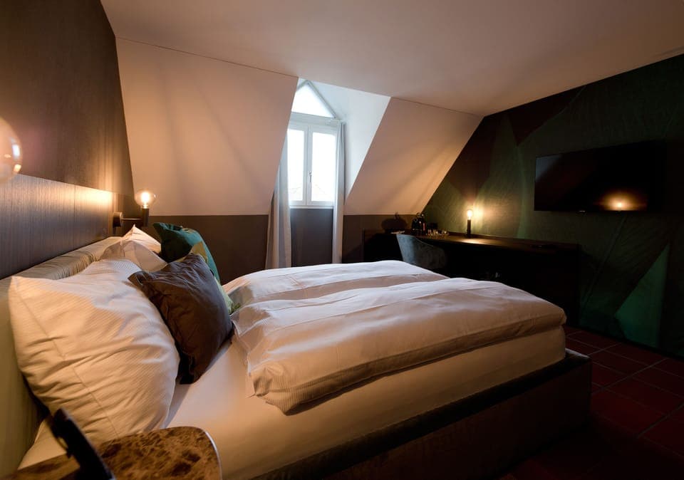 Design Double Room | Premium bedding, desk, laptop workspace, blackout drapes