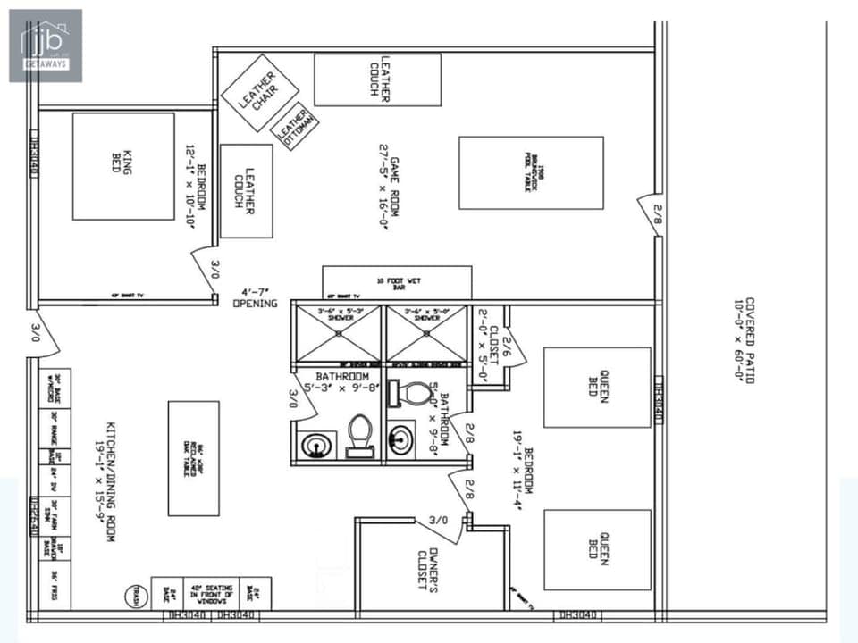 Take a look at the floor plan of The Little Lodge so you know exactly what you have to look forward to during your visit!