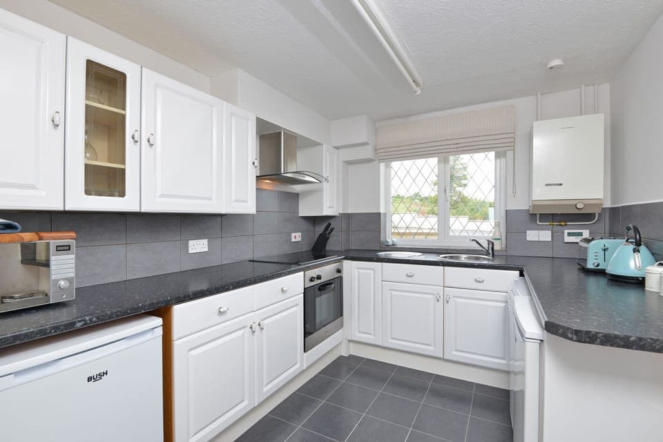 Fridge, dishwasher, electric kettle, toaster