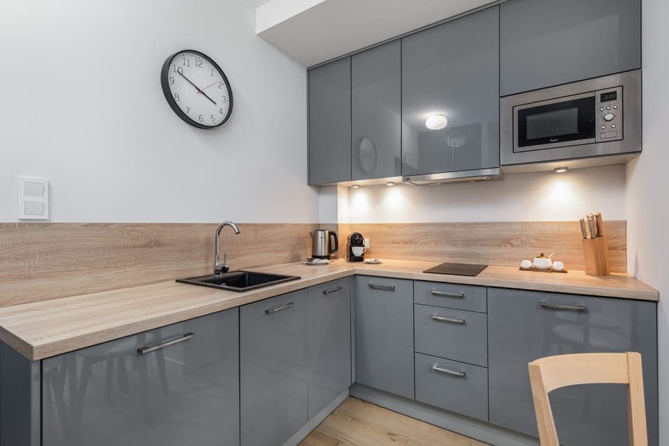 Functional kitchenette.