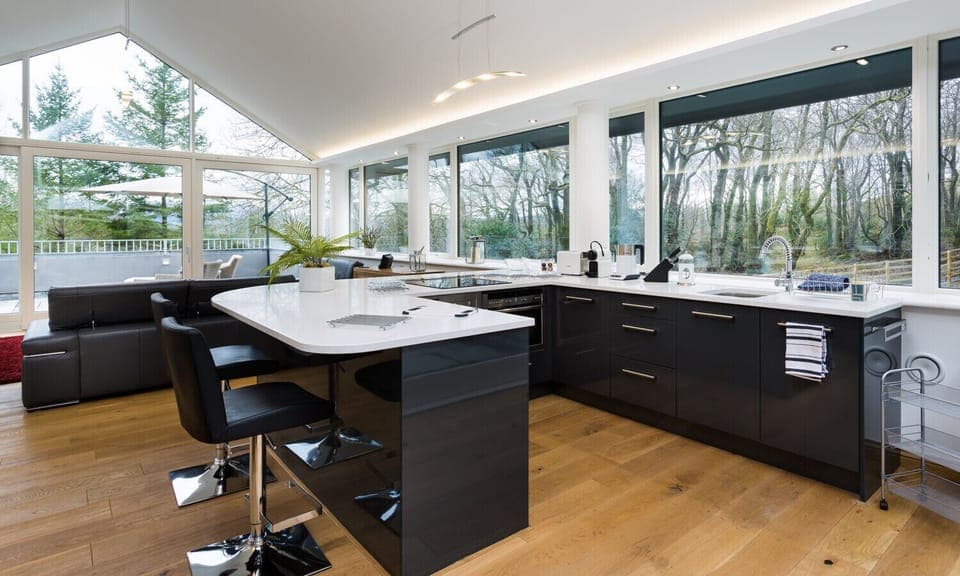 Fridge, dishwasher, cookware/dishes/utensils