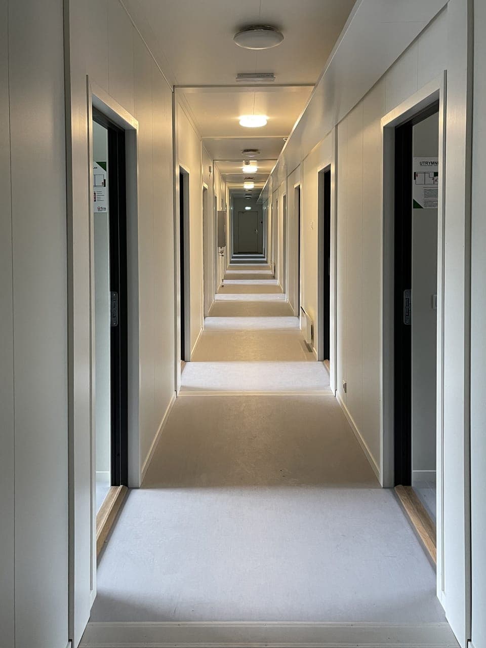 Hypo-allergenic bedding, desk, blackout drapes, soundproofing