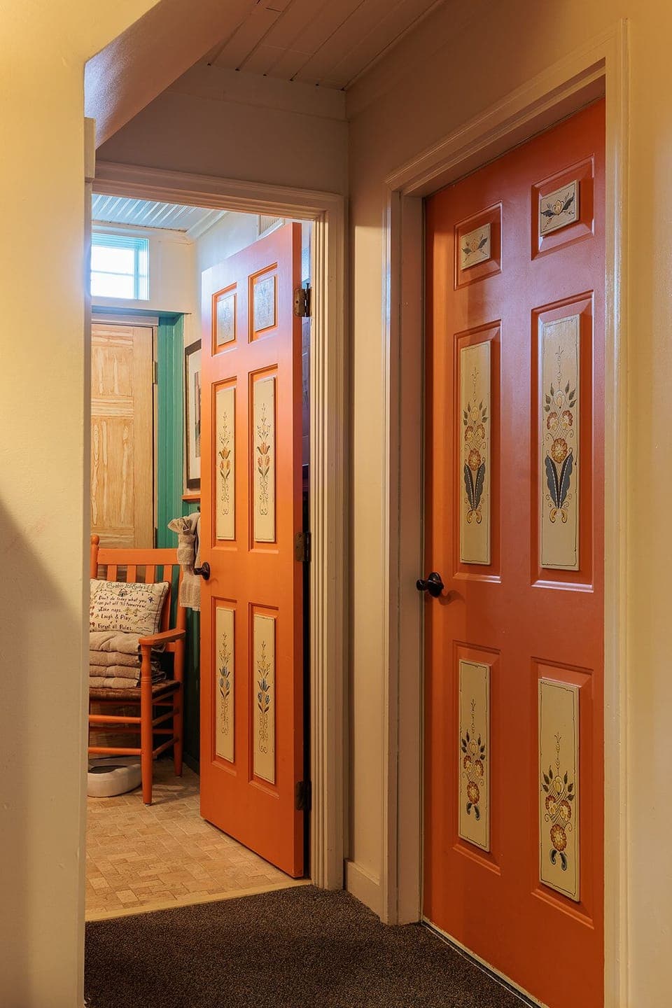 Basement bedroom connects to full bath.