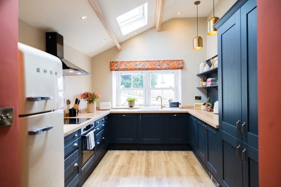 Fridge, dishwasher, electric kettle, toaster