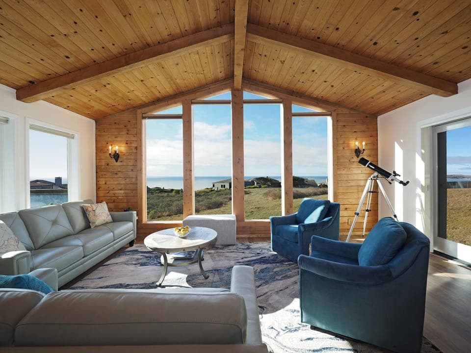 Large ocean view living room