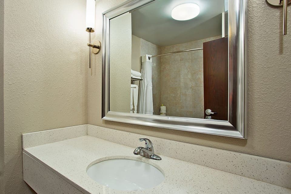 Eco-friendly toiletries, hair dryer, towels, soap