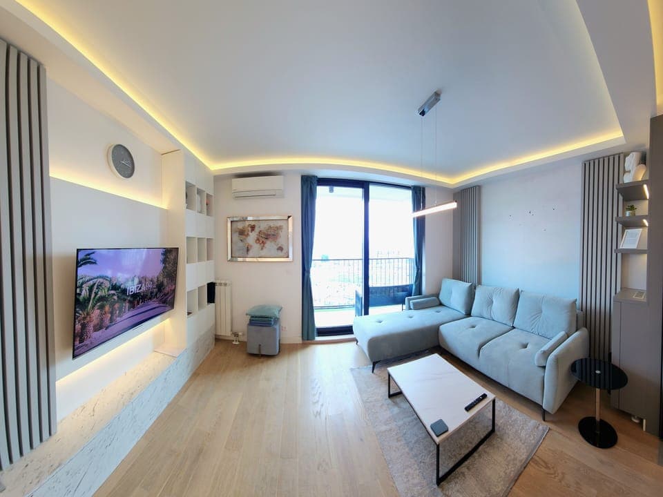 Relax on the soft and cozy sofa and enjoy the view.