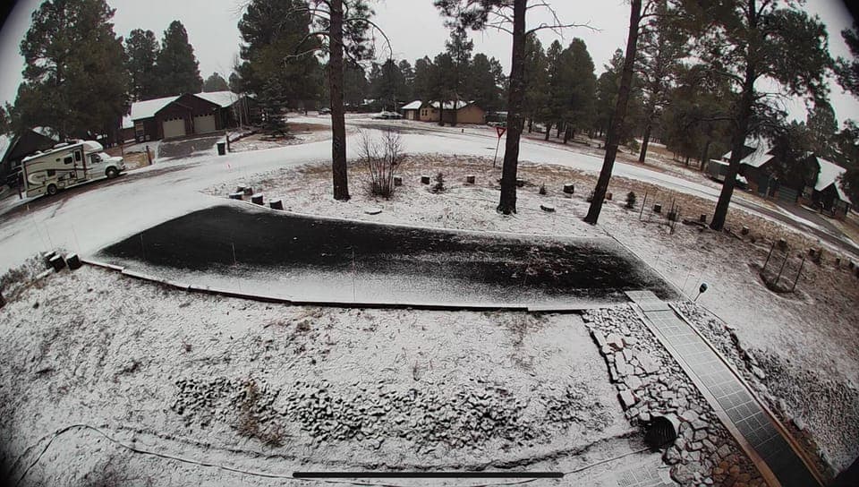 Asphalt driveway.