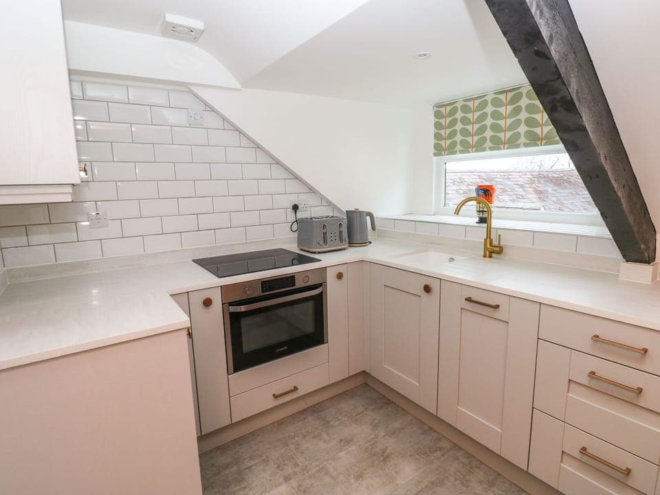 Fridge, dishwasher, electric kettle, toaster