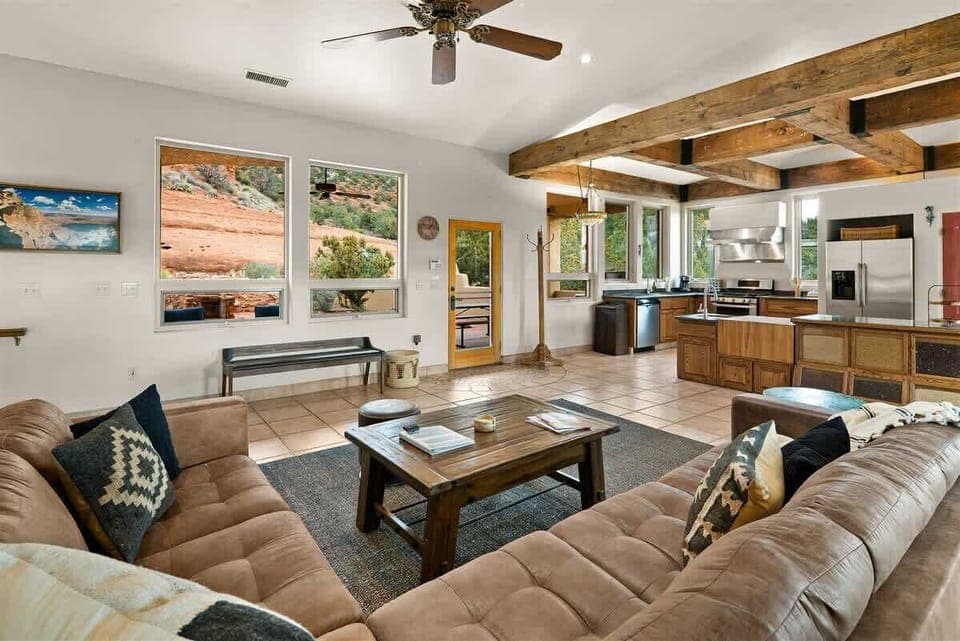 Lots of comfortable seating and space for everyone to enjoy