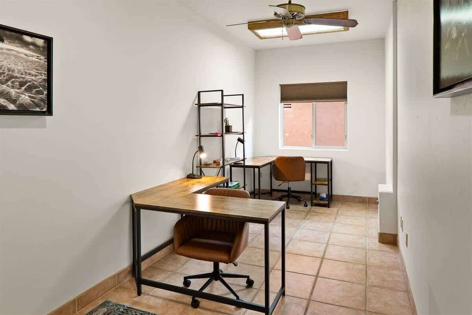 Separate private office workspace off garage