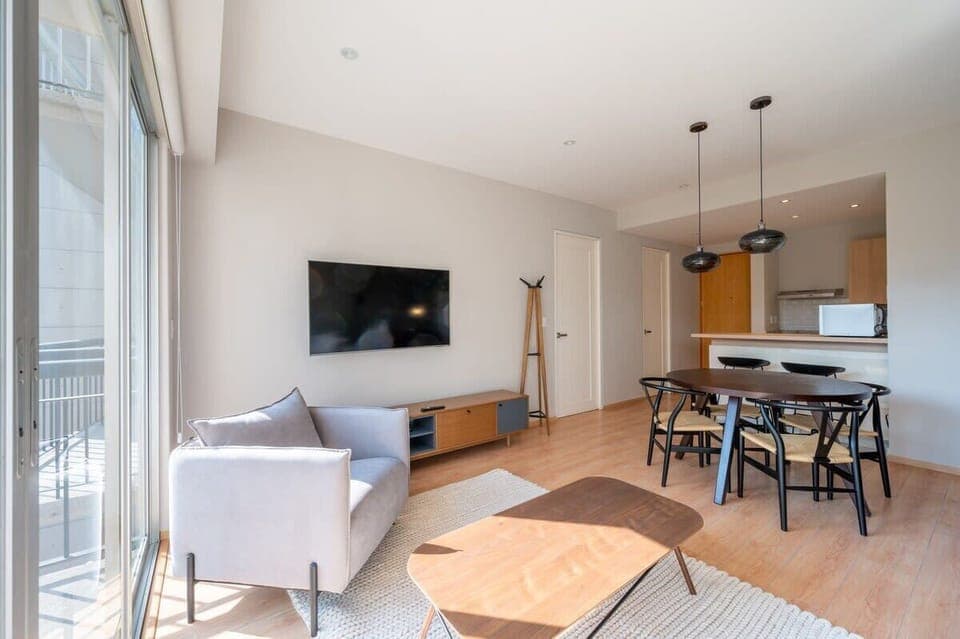 Cozy living room with a TV