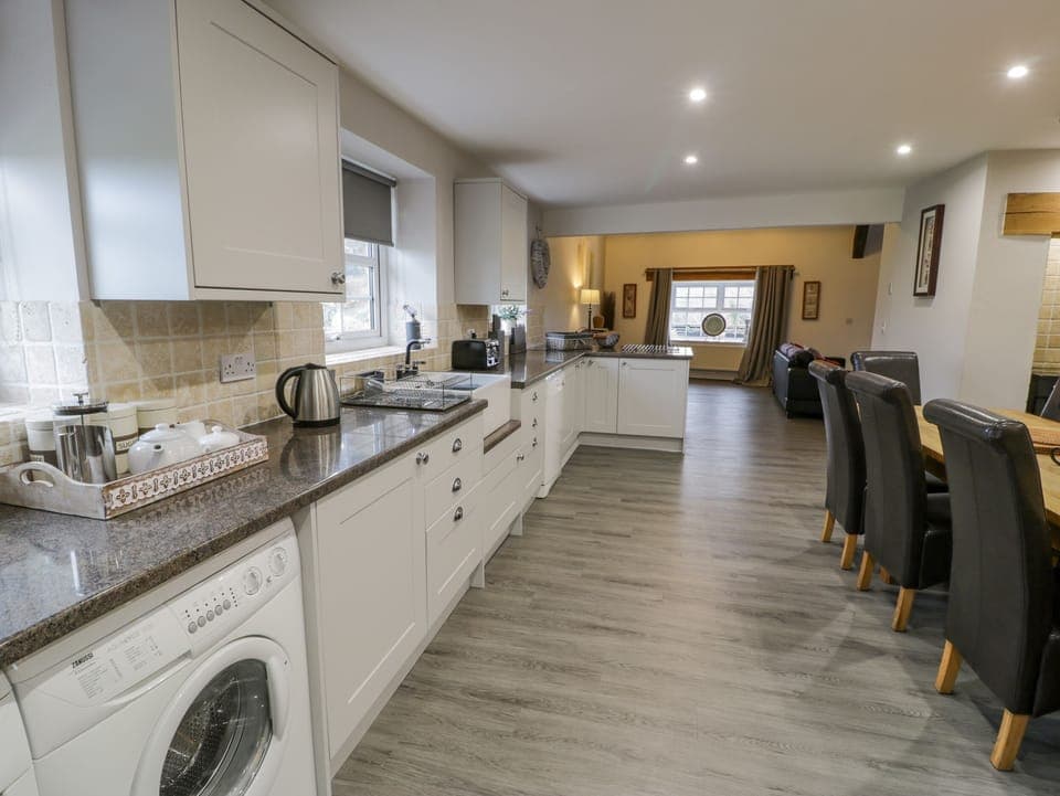 Fridge, dishwasher, electric kettle, toaster