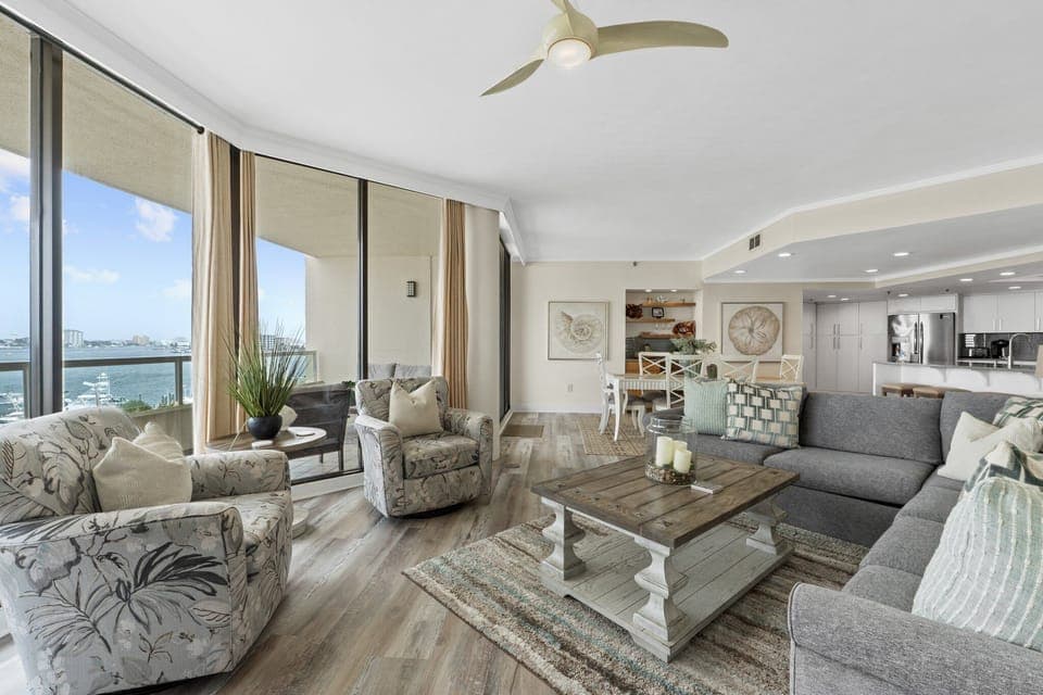 Enjoy nautical style and East Pass harbor views from this freshly updated space.

Professionally Managed by
Breathe Easy Rentals