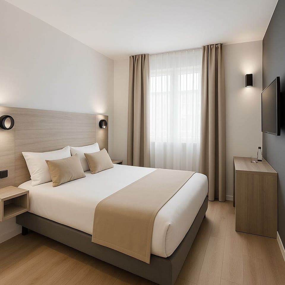 Premium bedding, individually decorated, individually furnished, desk